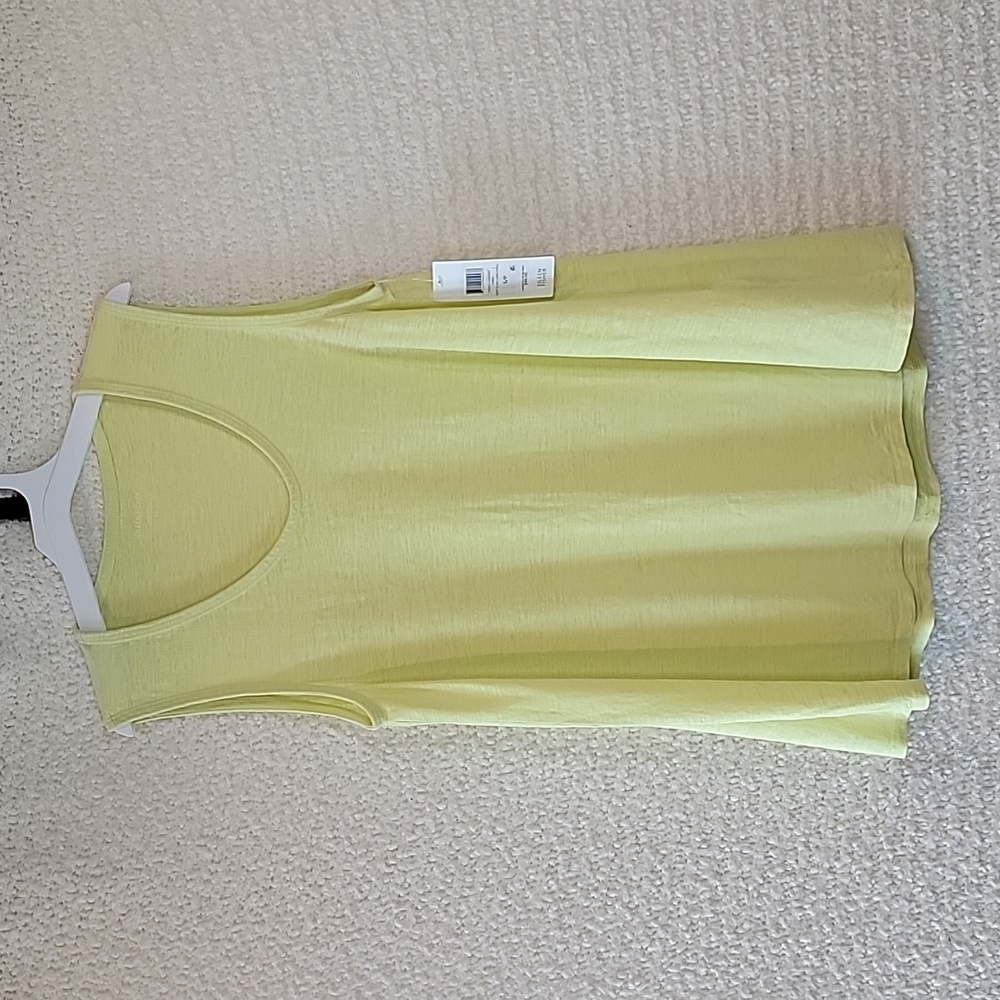 Eileen Fisher Soft V-neck Long Shell Tank in Lemic Size S $98